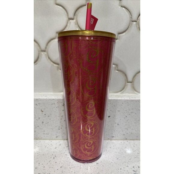NEW Starbucks 2024 Wicked Glenda Pink Glitter Cold Cup 24 OZ - Picture 2 of 3